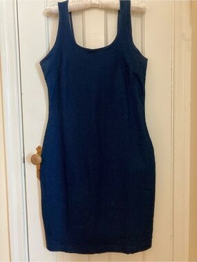 Stretch denim bodycon sleeveless dress